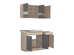 Unidade de cozinha 120x84x60 cm cinza