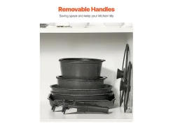 Utensílios de Cozinha SucceBuy Trem de Cozinha Antiaderentes em Granito com 17 Peças - Preto