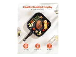 Utensílios de Cozinha SucceBuy Trem de Cozinha Antiaderentes em Granito com 17 Peças - Preto