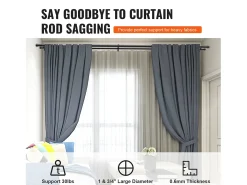 Varais de Cortinas com Dupla Barra SucceBuy, de 183 a 366 cm de Comprimento Ajustável com Pontas de Capa