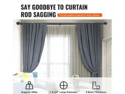 Varas de Cortinas Dobras SucceBuy, Comprimento Ajustável de 91.4-182.9 cm, para Salões, Quartos, Banheiros