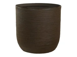 Vaso cilíndrico de resina Raffaello Marrone, 35x34cm, para plantas de interior e exterior.