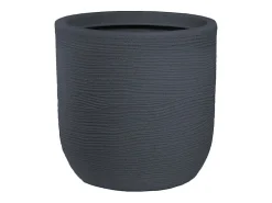Vaso cilíndrico de resina Raffaello Grigio, 35x34cm, para plantas de interior e exterior.