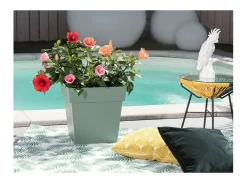 Vaso de flores quadrado Toscana Verde Louro 32 x 32 x A 32 cm - 22 L