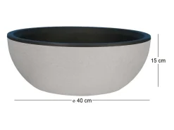 Vaso de Flores Redondo Efeito Granito 40 cm