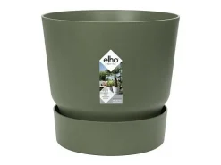 Vaso de flores redondo Greenville 25 - Exterior - Verde folha Ø 24,48 x A 23,31 cm