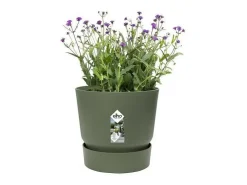 Vaso de flores redondo Greenville 25 - Exterior - Verde folha Ø 24,48 x A 23,31 cm