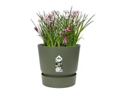 Vaso de flores redondo Greenville 25 - Exterior - Verde folha Ø 24,48 x A 23,31 cm