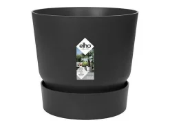Vaso de flores redondo Greenville 25 - Exterior - Preto - Ø 24,48 x A 23,31 cm