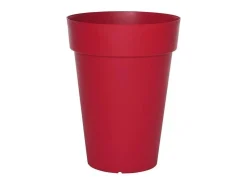 Vaso de flores redondo Soleilla vermelho Ø 40 cm x A 53 cm em plástico, 38 L sem pés