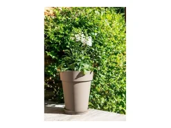 Vaso de flores redondo Toscane Ø 44 x A.53 cm - Taupe - Robusto e resistente - Fabricado na França