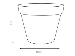 Vaso de flores redondo Toscana Ø 60 x A.47 cm - Taupe - Resistente a choques - Interior e exterior