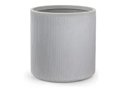 Vaso de resina para interior e exterior para plantas, desenho cilíndrico redondo d.36x35h Modigliani Bege