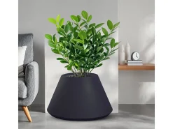 Vaso de resina para interior e exterior para plantas desenho redondo cônico d.60x35h Stromboli Antracite