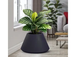 Vaso de resina para interior e exterior para plantas desenho redondo cônico d.60x35h Stromboli Antracite