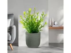Vaso de resina para interior e exterior para plantas cilíndricas de design d.35x34h Raffaello Verde