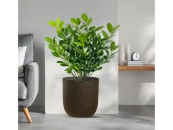 Vaso de resina para interior e exterior para plantas cilíndricas de design d.35x34h Raffaello Marrom