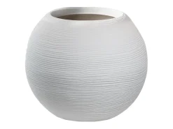 Vaso de resina para plantas, interior e exterior, desenho de esfera redonda d.40x33h Botticelli Branco