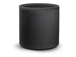 Vaso de resina para plantas interno e externo, desenho cilíndrico redondo d.36x35h Modigliani Cinza