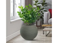 Vaso de resina para plantas, interior e exterior, desenho de esfera redonda d.40x33h Botticelli Verde