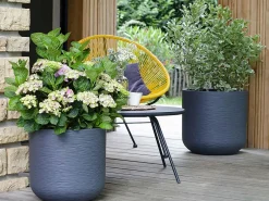 Vaso redondo Graphit'Up antracite 40 cm - Interior/Exterior