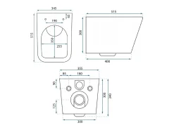 Vaso Sanitário Suspenso Rea Julio Rimless Duroplast/Flat/Zm Matt Black