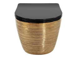 Vaso Sanitário Suspenso Rea Carlo Mini Tornado Black/Brushed Gold