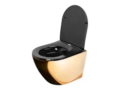 Vaso Sanitário Suspenso Rea Carlo Mini Rimless Duropla/Flat/Zm Gold
