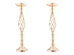 Vaso Succebuy Pacote de 20 Vasos de Flores em Metal Dourado para Mesa de Casamento 58 Cm