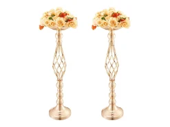 Vaso Succebuy Pacote de 20 Vasos de Flores em Metal Dourado para Mesa de Casamento 58 Cm