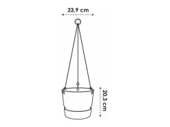 Vaso suspenso Greenville 24 - Exterior - Verde folha