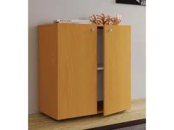VCM Cômoda em madeira | Dimensões Cômoda aprox. A. 75 x L. 70 x P. 36 cm | Sideboard com mezanino prático dividindo | 2 portas giratórias - Vandol 1 (faia)