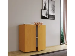 VCM Cômoda em madeira | Dimensões Cômoda aprox. A. 75 x L. 70 x P. 36 cm | Sideboard com mezanino prático dividindo | 2 portas giratórias - Vandol 1 (faia)