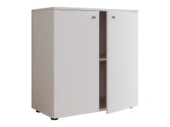 VCM Cômoda em madeira | Dimensões Cômoda aprox. A. 75 x L. 70 x P. 36 cm | Sideboard com divisão prática de mezanino | 2 portas giratórias - Vandol 1 (Branco)