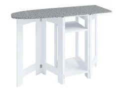 VCM Cômoda em madeira | Tábua de engomar | Armário de engomadoria | Dimensões aprox. A. 75 x L. 112 x P. 37 cm - Bigalos (Branco)
