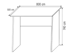 VCM Computer Table | Dimensões aprox. A. 74 x L. 80 x P. 50 cm | elegantes painéis laterais | Mesa - Masola Mini (Branco)