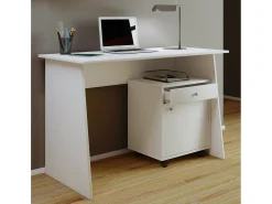 VCM Computer Table | Dimensões aprox. A. 74 x L. 110 x P. 50 cm | Painéis laterais elegantes | Mesa – Masola Maxi (Branco)