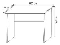 VCM Computer Table | Dimensões aprox. A. 74 x L. 110 x P. 50 cm | Painéis laterais elegantes | Mesa – Masola Maxi (Branco)