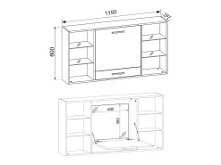 VCM madeira pendurado mesa de parede mesa de computador gaveta de mesa Teala (branco)