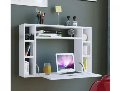 VCM Mesa de computador pendurada | Mesa dobrável | Mesa de parede | Dimensões aprox. A. 60 x L. 90 x P. 20 cm | Mesa - Wandila (Branco)