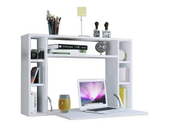 VCM Mesa de computador pendurada | Mesa dobrável | Mesa de parede | Dimensões aprox. A. 60 x L. 90 x P. 20 cm | Mesa - Wandila (Branco)