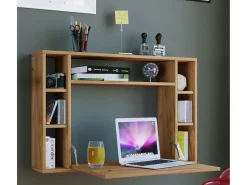 VCM Mesa de computador pendurada | Mesa dobrável | Mesa de parede | Dimensões aprox. A. 60 x L. 90 x P. 20 cm | Mesa - Wandila (Carvalho Mel)