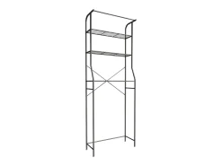 VCM Metal Overlay Cabinet | Máquina de lavar roupa | Dimensões: A. 167 x L. 60 x P.24 cm | 3 prateleiras - Tubas L (Preto)