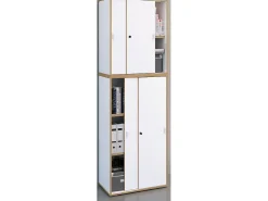 VCM pasta de armário de escritório de madeira Gabinete de escritório Gabinete de mobiliário de escritório Salia 5 vezes largura 60 cm portas deslizantes (branco)