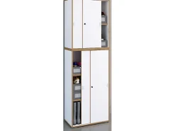 VCM pasta de armário de escritório de madeira Gabinete de escritório Gabinete de mobiliário de escritório Salia 5 vezes largura 60 cm portas deslizantes (branco)