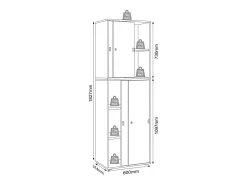 VCM pasta de armário de escritório de madeira Gabinete de escritório Gabinete de mobiliário de escritório Salia 5 vezes largura 60 cm portas deslizantes (branco)