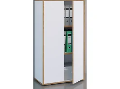 VCM pasta de armário de escritório de madeira Gabinete de escritório Gabinete de móveis de escritório Salia 3x largura 60 cm Portas giratórias (branco)