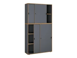 VCM pasta de armário de escritório de madeira Gabinete de escritório Gabinete de móveis de escritório Salia 5 vezes largura 100 cm portas deslizantes (antracite)