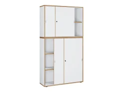 VCM pasta de armário de escritório de madeira Gabinete de escritório Gabinete de mobiliário de escritório Salia 5 vezes largura 100 cm portas deslizantes (branco)