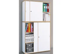 VCM pasta de armário de escritório de madeira Gabinete de escritório Gabinete de mobiliário de escritório Salia 5 vezes largura 100 cm portas deslizantes (branco)